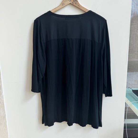 Contemporaine Black 3/4 Sleeve Front Pockets Pullover Blouse Womens Size XXL - Picture 5 of 13